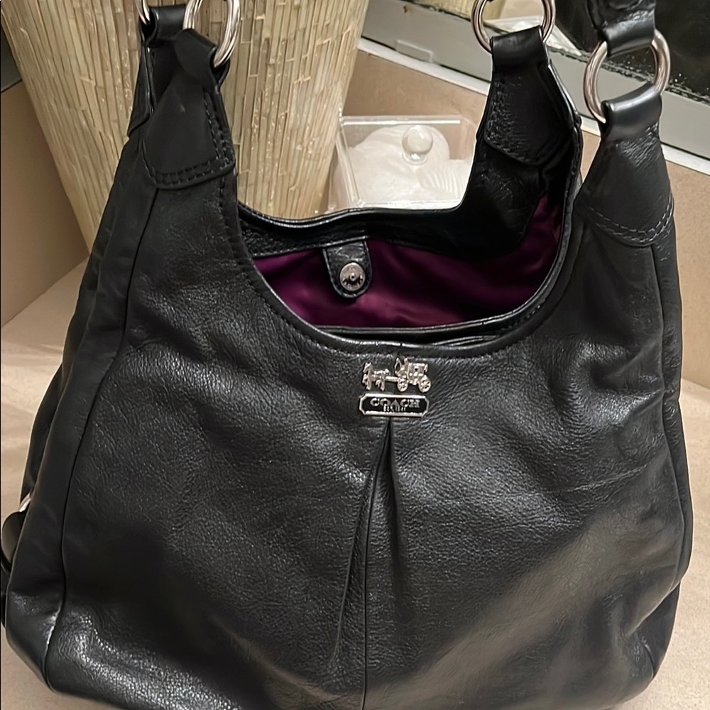 Coach Black Leather Women's Bag